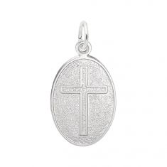 image of Sterling Silver Cross Flat Charm with sku:10659901000