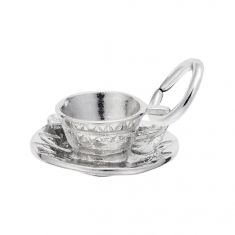 image of Sterling Silver Cup & Saucer 3D Charm with sku:10019901000