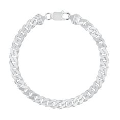 Sterling Silver Curb Link Chain Bracelet | 7mm | 8.5 Inches