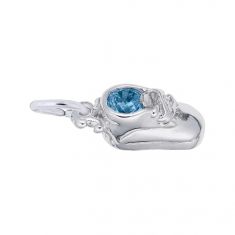 Sterling Silver December Baby Shoe 3D Charm
