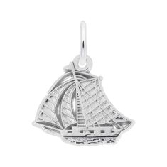 image of Sterling Silver Detailed Sailboat 3D Charm with sku:10412201000