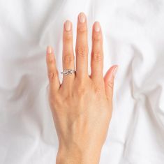 1/6ctw Diamond Sterling Silver Knot Ring