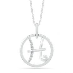 Sterling Silver Diamond Pisces Zodiac Pendant Necklace 1/20ctw
