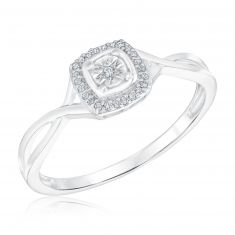 Sterling Silver Diamond Promise Ring 1/20ctw