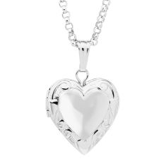 Sterling Silver Embossed Heart Locket