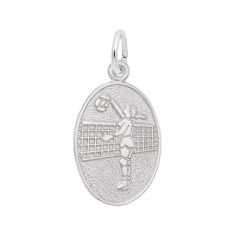 Sterling Silver Female Volleyball Flat Charm