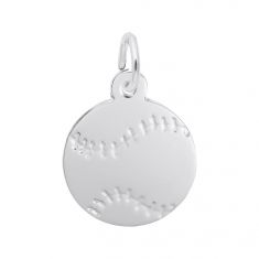 image of Sterling Silver Flat Baseball Flat Charm with sku:10778801000