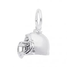 Sterling Silver Football Helmet 3D Charm