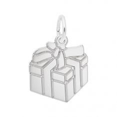 Sterling Silver Gift Box Flat Charm