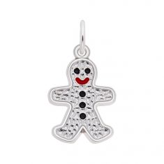 Sterling Silver Gingerbread Man Flat Charm