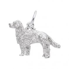 image of Sterling Silver Golden Retriever Dog 3D Charm with sku:10109701000