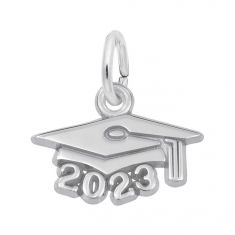 image of Sterling Silver Graduation Cap 2023 Flat Charm with sku:10675301000