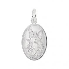 Sterling Silver Guardian Angel Flat Charm