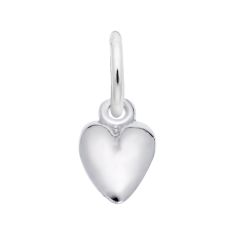 Sterling Silver Heart Accent Flat Charm