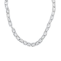 Sterling Silver Hollow Mariner Link Chain Necklace 10.8mm - 18 Inches