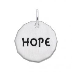 Sterling Silver Hope Flat Charm Tag
