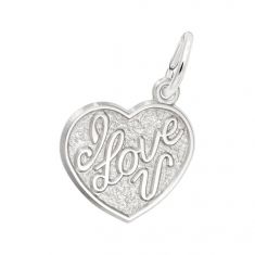 image of Sterling Silver I Love You Flat Charm with sku:10451501000