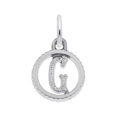 Sterling Silver Initial G Small Open Disc Flat Charm