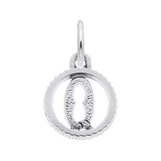 Sterling Silver Initial Q Small Open Disc Flat Charm