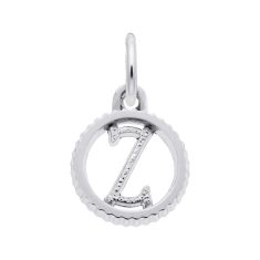 Sterling Silver Initial Z Small Open Disc Flat Charm