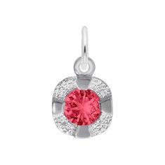 Sterling Silver July Petite Birthstone 2D Charm