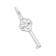 Sterling Silver Key to My Heart Flat Charm