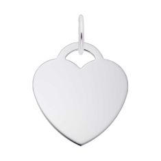 Sterling Silver Large Classic Series Plain Heart Flat Charm