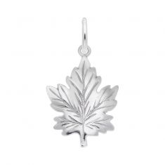 Sterling Silver Large Maple Leaf Flat Back 2D Charm