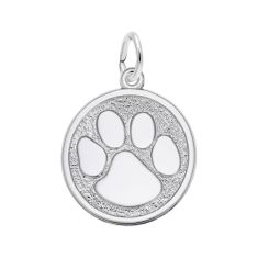 image of Sterling Silver Large Paw Print Flat Charm with sku:10566301000