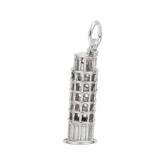 Sterling Silver Leaning Tower of Pisa Italy 3D Charm