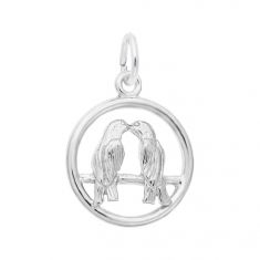 Sterling Silver Love Birds 3D Charm