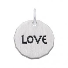 image of Sterling Silver Love Flat Charm Tag with sku:10843101000