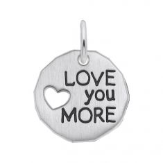 Sterling Silver Love You More Flat Charm