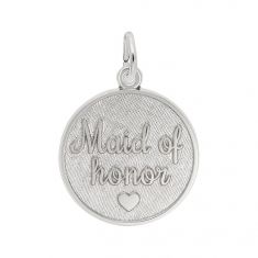 Sterling Silver Maid Of Honor Flat Charm