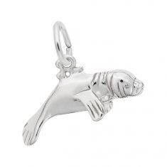 image of Sterling Silver Manatee 3D Charm with sku:10614401000