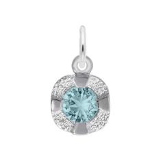 Sterling Silver March Petite Birthstone 2D Charm