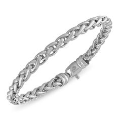 Sterling Silver Men's Wheat Chain Bracelet