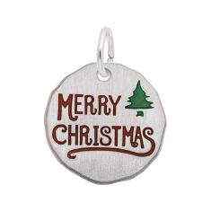 Sterling Silver Merry Christmas Flat Charm