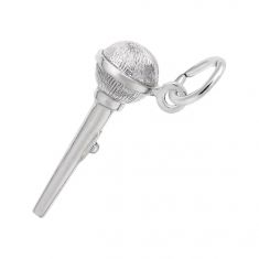 Sterling Silver Microphone 3D Charm