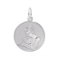 Sterling Silver Mom & Baby Flat Charm