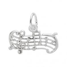 Sterling Silver Music Staff 3D Charm