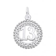 image of Sterling Silver Victory Number 13 Flat Charm with sku:10289501013