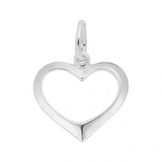 image of Sterling Silver Open Heart Flat Charm with sku:10339101000