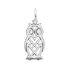 image of Sterling Silver Owl Flat Charm with sku:10153201000