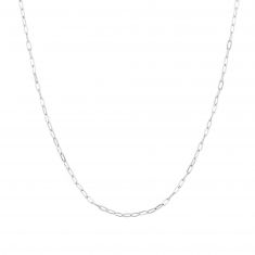 Sterling Silver Paperclip Link Chain Necklace, 24 Inches