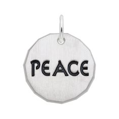 Sterling Silver Peace Tag Flat Charm