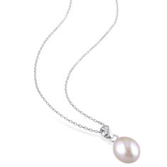 Sterling Silver Pink Freshwater Cultured Pearl Earrings and Pendant Gift Set
