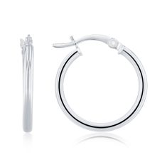 Sterling Silver Polished Hoop Earrings 2x20mm