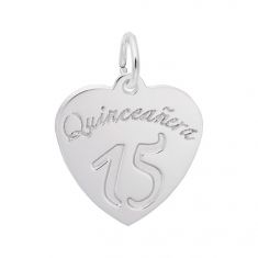 Sterling Silver Quinceanera Flat Charm