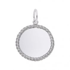 image of Sterling Silver Rope Disc Flat Charm with sku:10817801000